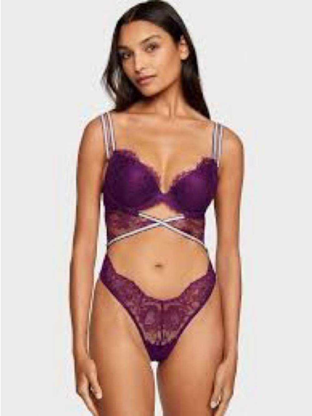 Victorias Secret Push-Up Teddy Rhinestone Lingerie Size Medium